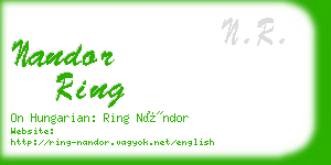 nandor ring business card